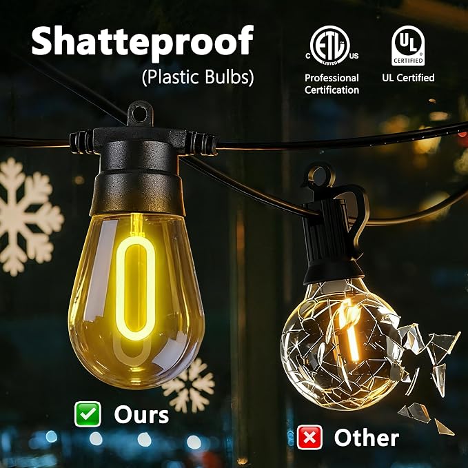 LED Outdoor String Lights, 50FT Patio Lights - Image 6