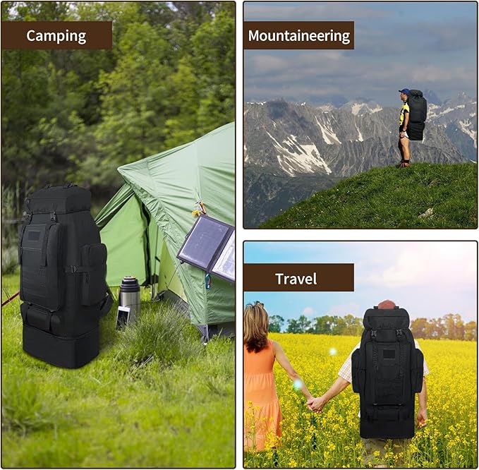Hiking Backpack, 100L Large Camping Backpack, Expandable Waterproof MOLLE - Image 7