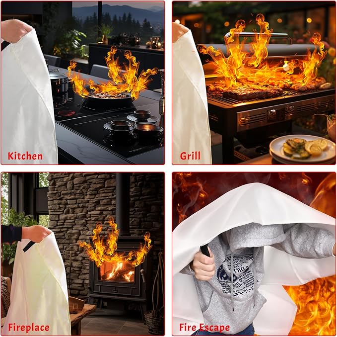 Heavy-Duty Emergency Fire Blanket, 1 Pack – Fireproof Fiberglass Blanket - Image 6