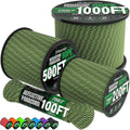 Reflective Paracord Rope 750 lb - 50ft 5/32" Parachute Cord 4MM 12-Strand para by Triberion