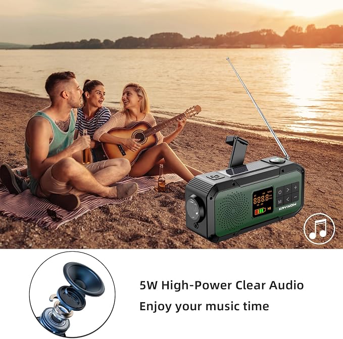 NOAA Weather Radio AM/FM, Portable 7400mWh/2000mAh Rechargeable Battery Operated - Image 8