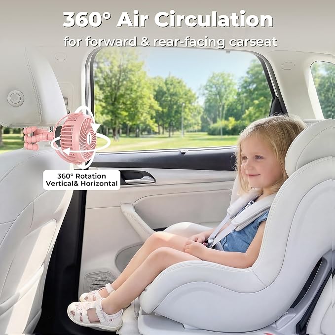 AMACOOL Battery Operated Stroller Fan, Baby Travel Essentials - Image 5