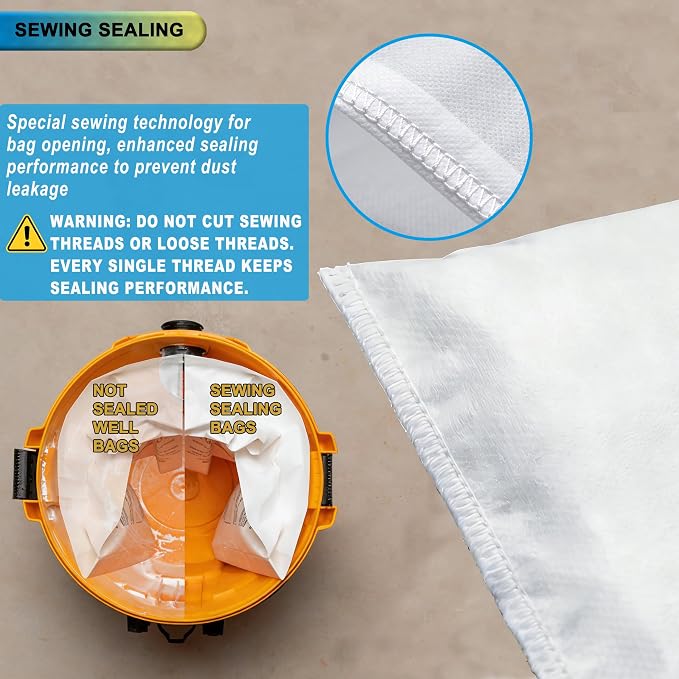 6 Pack VF3501 Replacement for Rigid Shop Vac bags 4 Gallon Size C, compatible - Image 6