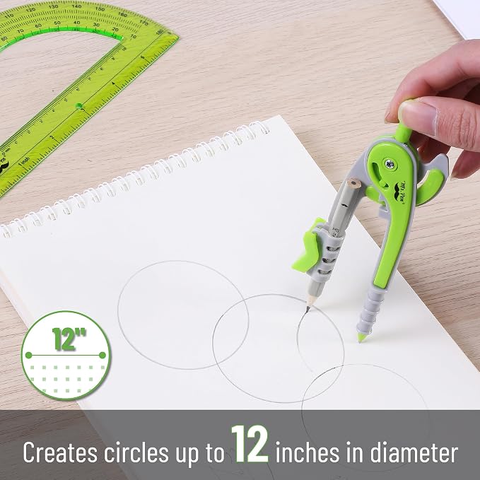 Mr. Pen- Geometry Compass and Protractor Set, 6 Inch Compass, 6 Inch Protractor - Image 3