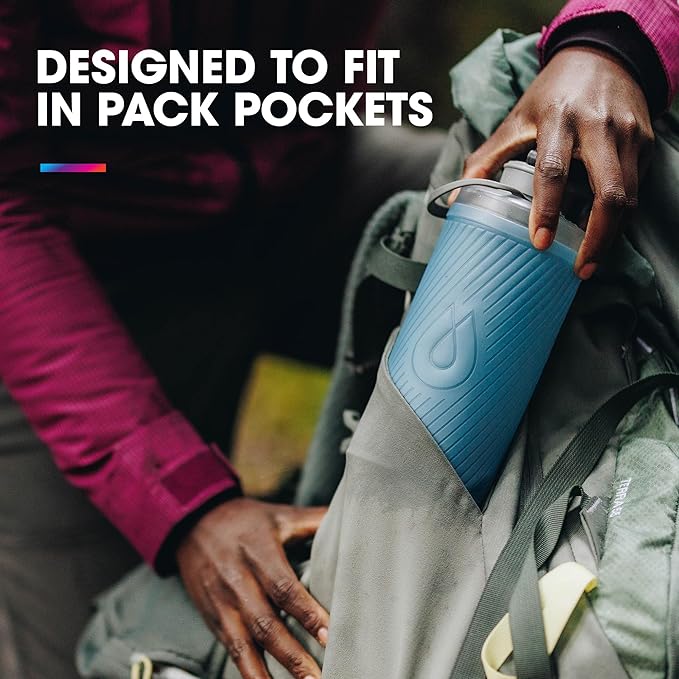 HydraPak Flux - Collapsible Backpacking Water Bottle - BPA Free, Ultra Light - Image 3