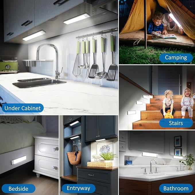 Motion Sensor Under Cabinet Lights, Magnetic Rechargeable Under Counter Closet - Image 5