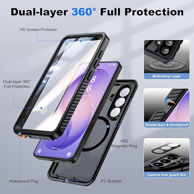 ANTSHARE for Samsung Galaxy S26 Case Waterproof, Built-in Lens & Screen - Image 3