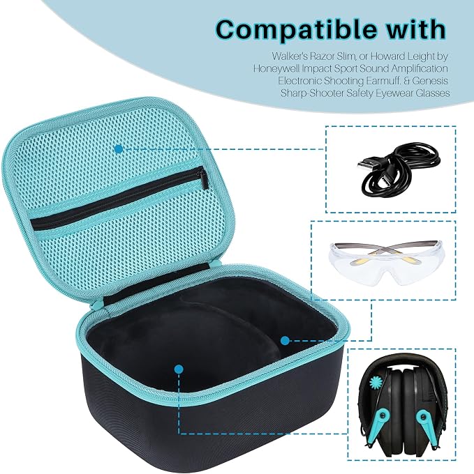 Storage Case Compatible with Walker's Razor Slim Shooting Hearing Protection - Image 3