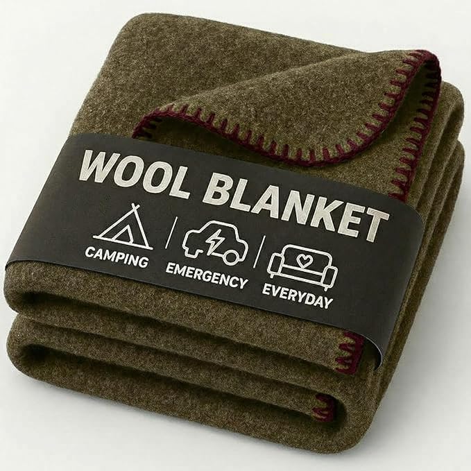 Wool Camping Blanket by JmrUsaInc