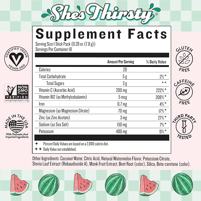 Legendairy Milk She's Thirsty Watermelon, No Sugar Added Electrolytes Powder - Image 2
