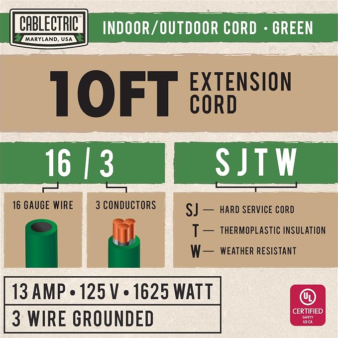 Outdoor Extension Cord 10 Ft - Image 2