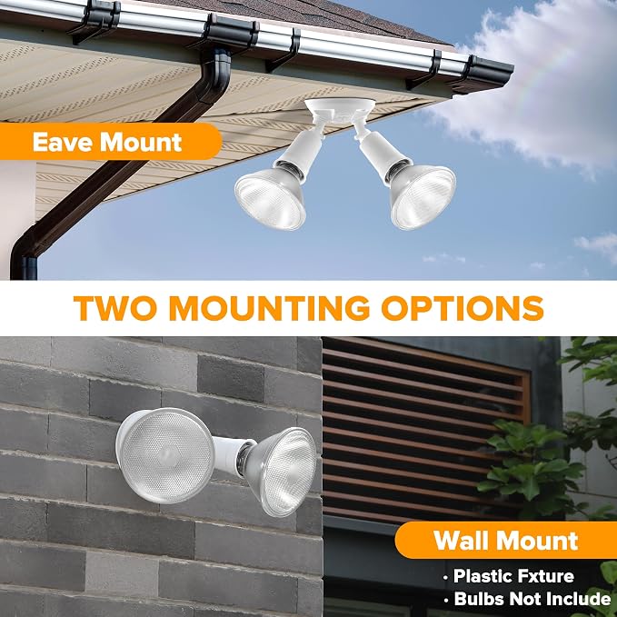 LUTEC 2 Pack Adjustable Twin Par Holder Outdoor Flood Lights, Switch Controlled - Image 5