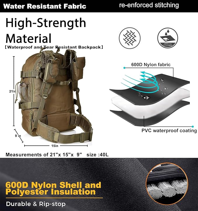 Miramrax Tactical Backpack Military Army Daypack - Image 3