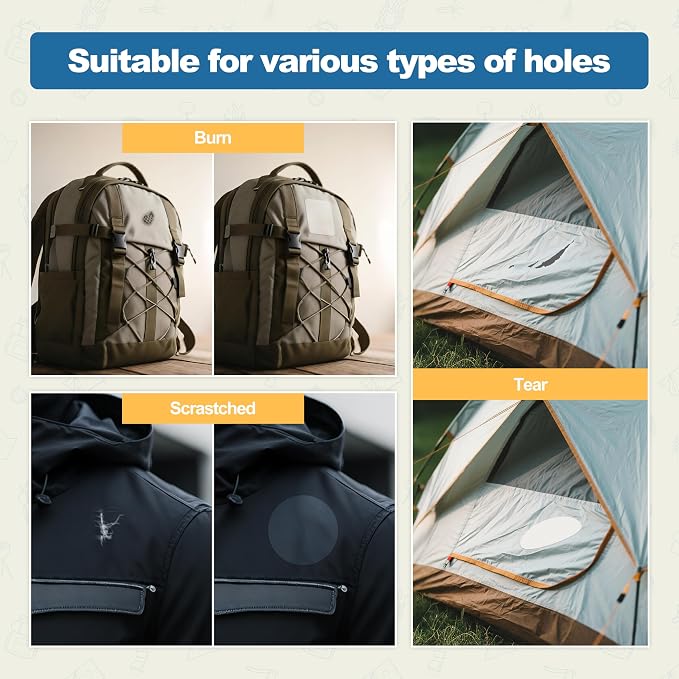 KING MOUNTAIN Self Adhesive Nylon Fabric Repair Patch, 9×11 Inches 4 Pcs - Image 7