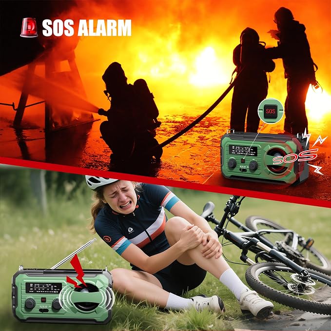 Hand Crank Emergency Radio, 10000mAh Weather Radio - Image 4