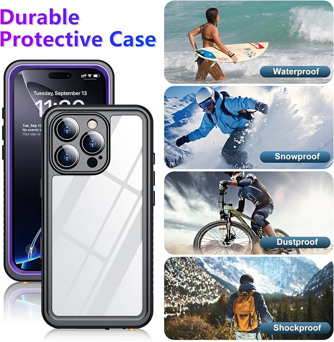 Temdan Compatible with iPhone 16 Pro Case Waterproof, Built-in Screen & Camera - Image 5
