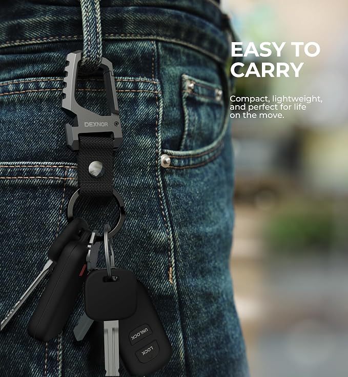 Dexnor Heavy Duty Key Chain Bottle Opener, Carabiner Key Ring Clip - Image 7