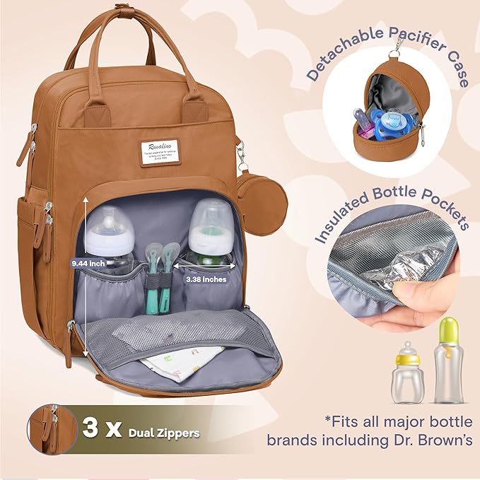 RUVALINO Diaper Bag Backpack-Multifunction Baby Travel Bag - Image 2