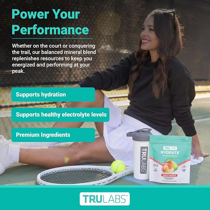 TRULABS Hydrate Electrolyte Drink Mix – Peach Mango Flavor, Sugar-Free - Image 5