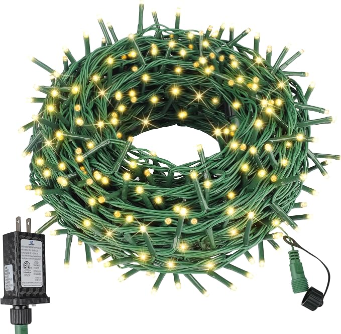 ASENEK 99FT 300 LED Christmas String Lights End-to-End Plug 8 Modes Indoor by ASENEK