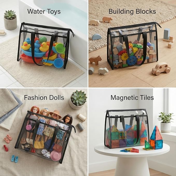 HOLAY 4 Pack Clear Toy Storage Bags - Image 6