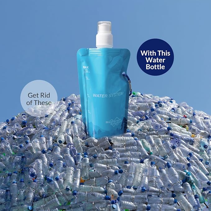 Membrane Solutions Collapsible Water Bottle 23oz, Foldable Pouch Water Bottle - Image 7