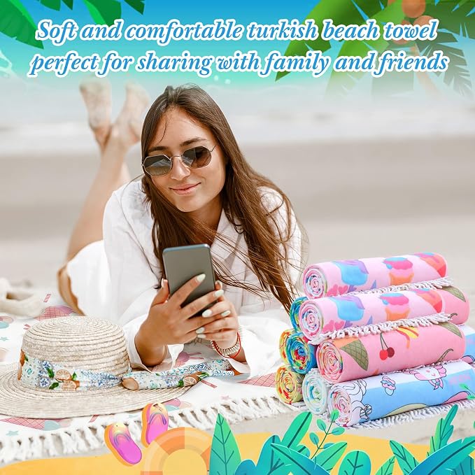 Peryiter 24 Pack Microfiber Oversize Turkish Beach Towel Set 12 Large Absorbent - Image 5