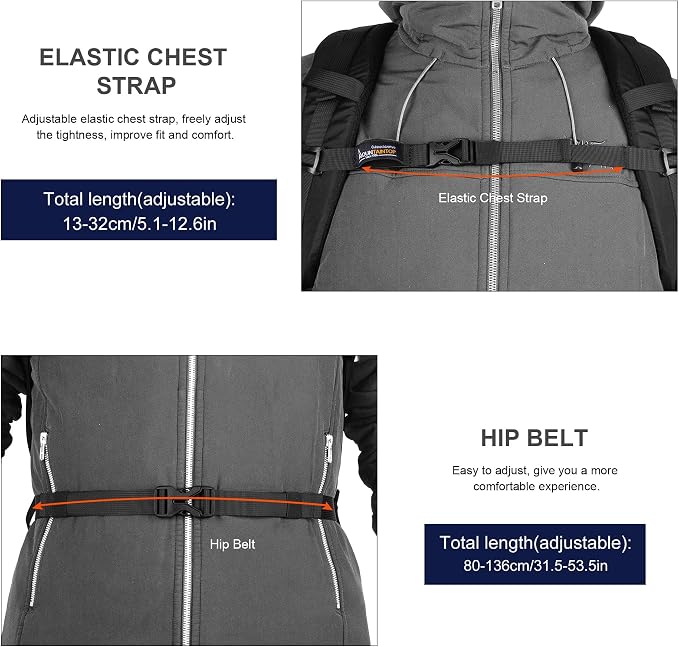 MOUNTAINTOP Hiking Backpack, 25/30L Camping Backpack, Men Women Hiking Daypack - Image 8