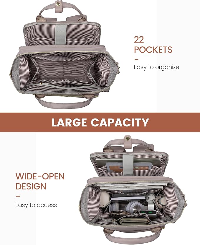 LOVEVOOK Laptop Backpack for Women, 15.6'' Waterproof Nurse Bag Teacher Work - Image 3
