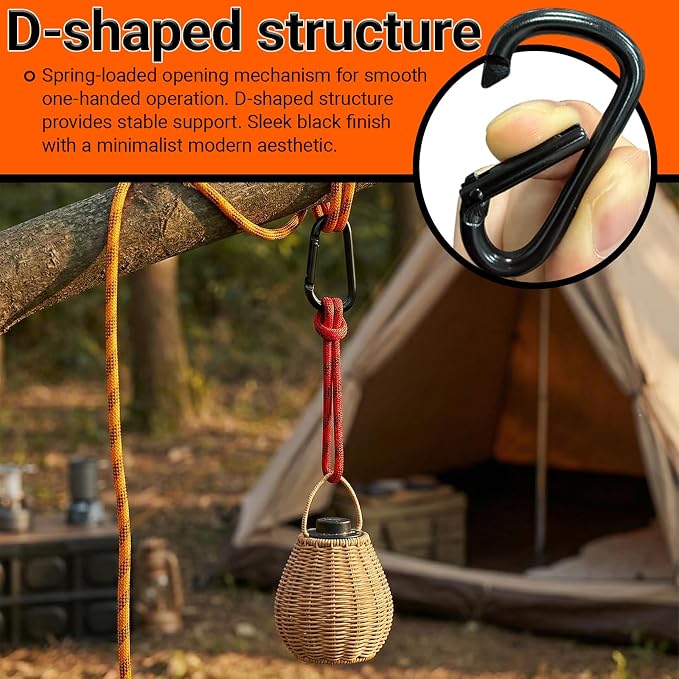 Carabiner Clip, Aluminum Carabiner D Ring Hook Keychain Clip - Image 5