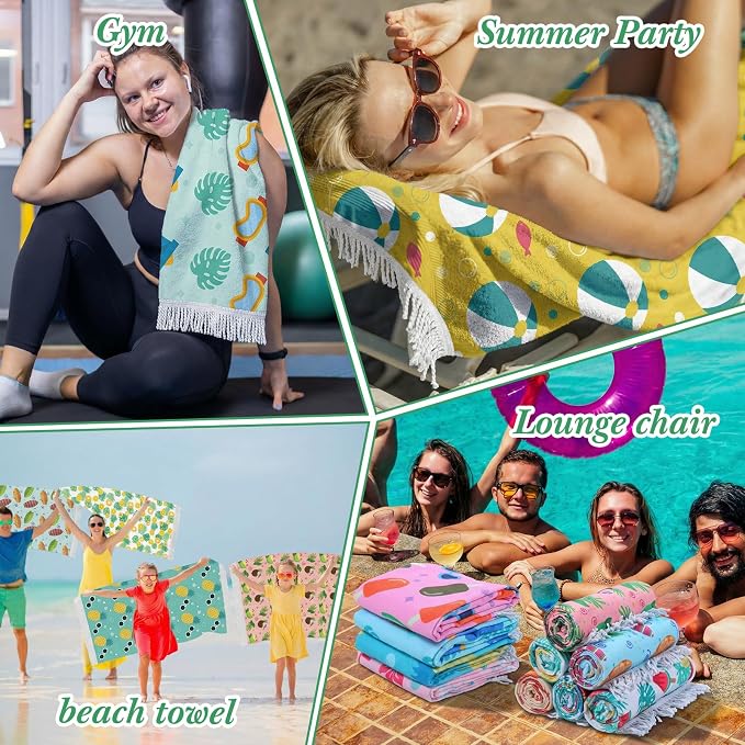 Peryiter 24 Pack Microfiber Oversize Turkish Beach Towel Set 12 Large Absorbent - Image 6