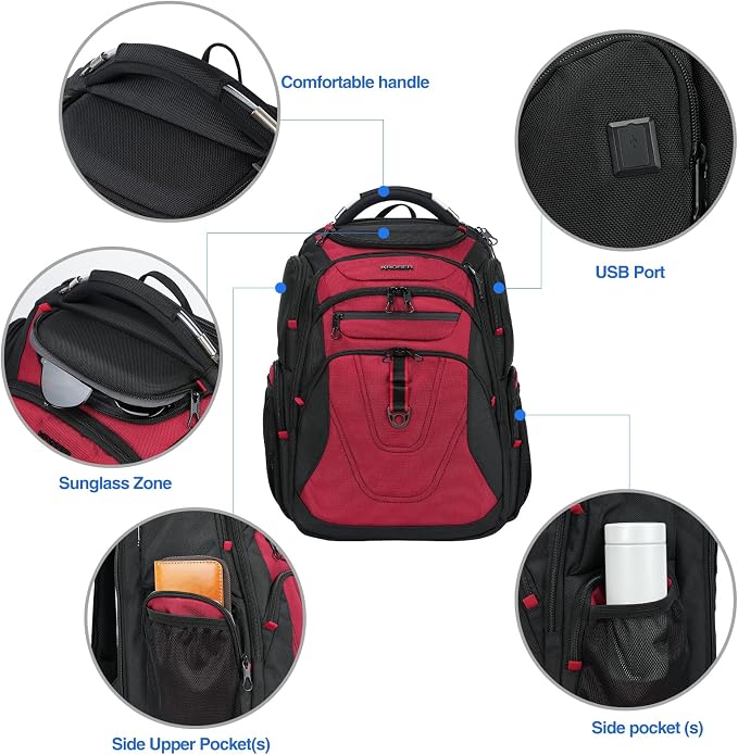 KROSER Friendly Travel Laptop Backpack 17.3 inch XXXL Gaming Backpack - Image 4
