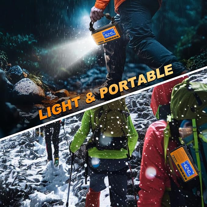 Emergency Crank Radio Solar Hand Crank Emergency Radio 37000mWh AM/FM NOAA - Image 9
