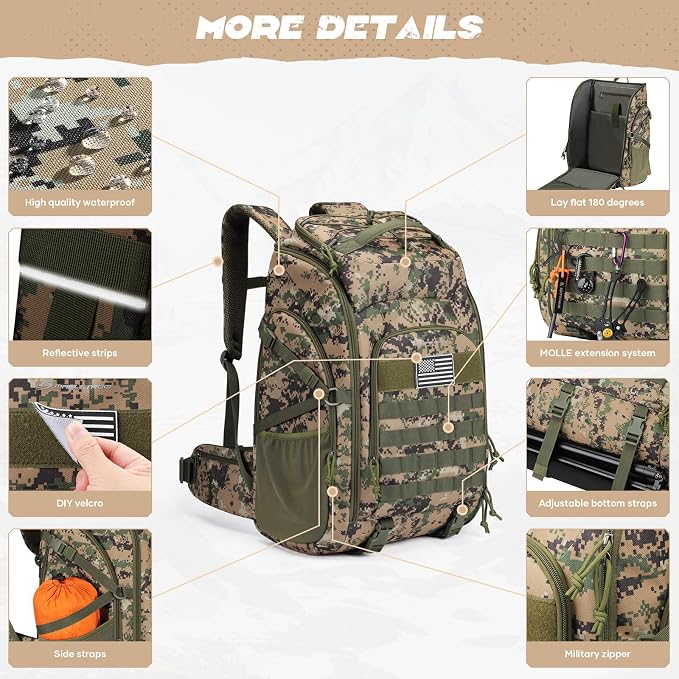 Maelstrom Tactical Backpack for Men, Water Resistant 40L Military Backpack - Image 2