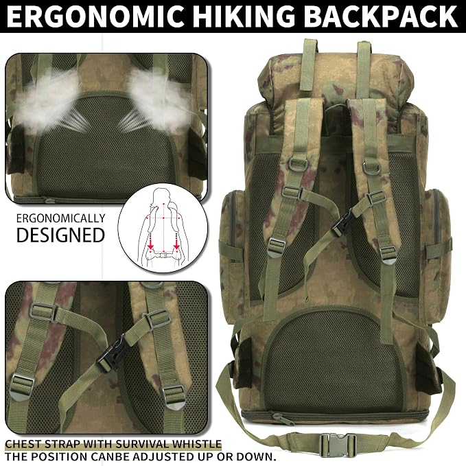 Hiking Backpack for Men 70L/100L Camping Backpack Military Rucksack Molle 3 - Image 5