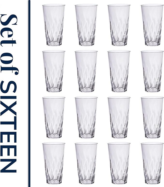 US Acrylic Palmetto 20 ounce Plastic Stackable Water Tumblers in Clear - Image 8