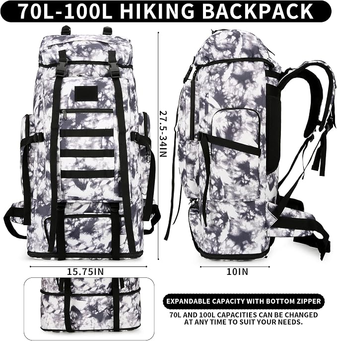 Hiking Backpack for Men 70L/100L Camping Backpack Military Rucksack Molle 3 - Image 2