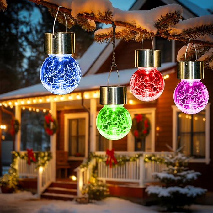 GIGALUMI Solar Lights Outdoor Waterproof, 12 Pack Solar Hanging Lights Garden - Image 2