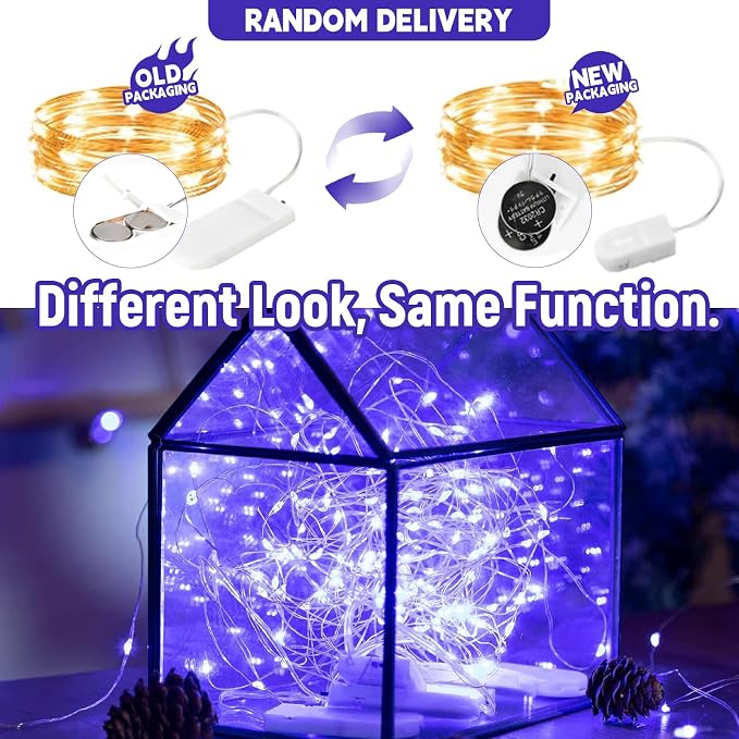 12-Pack LED Fairy Lights 7 Feet Battery Powered Waterproof Silver Wire 20 Slim - Image 5