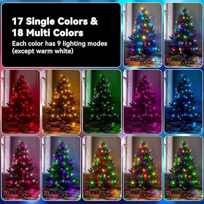 LitHome 33Ft 100 LED Color Changing Christmas String Lights, 35 Colors 9 Modes - Image 4