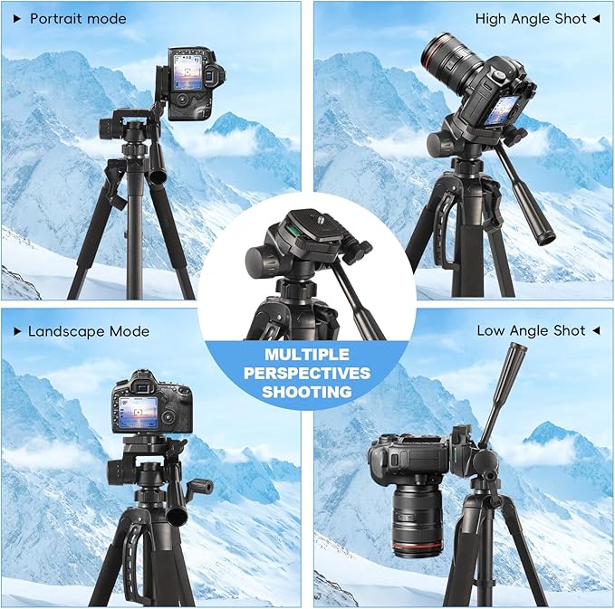 Tripod Stand for Camera & Cell Phone, 68” Professional Stand - Image 4