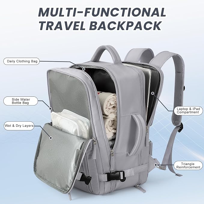 Beraliy Travel Backpack, Personal Item Bag Ailrline Approved, 17.3 Inch Laptop - Image 6