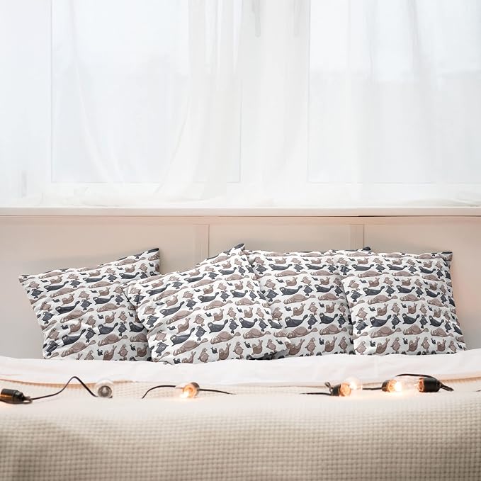 Ambesonne Sea Animals Decorative Throw Pillow Case Pack of 4, Seals - Image 6