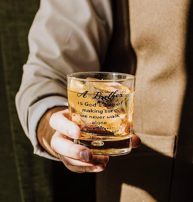 Nogrit Brother Gifts Whiskey Glasses 10 oz, Brother Father's Day Birthday Gifts - Image 4