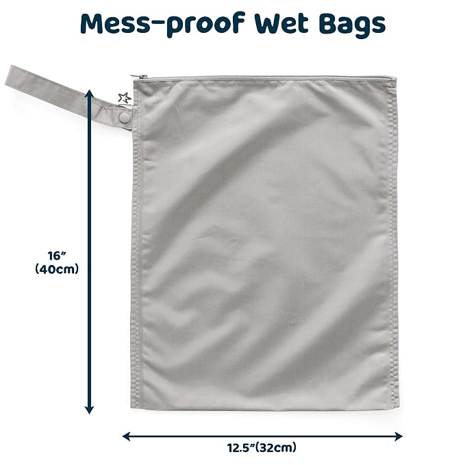Tiny Twinkle Mess Proof Wet Bags | 2-Pack Reusable Waterproof Wet Bags - Image 2
