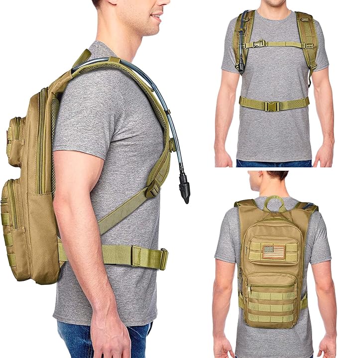 NOOLA Hydration Backpack with 3L TPU Water Bladder, Tactical Molle Water - Image 6