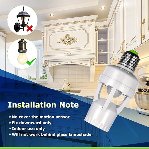 Hortsun 3 Pieces Hortsun Motion Sensor Light Socket Smart Screw in Light Bulb - Image 3