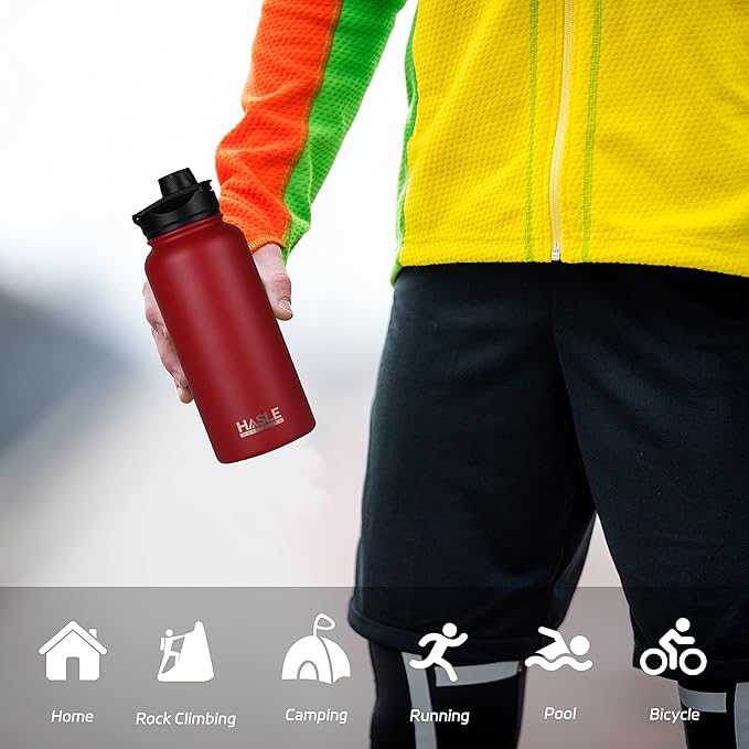 HASLE OUTFITTERS 32 oz Insulated Water Bottle Stainless Steel Double Walled - Image 6