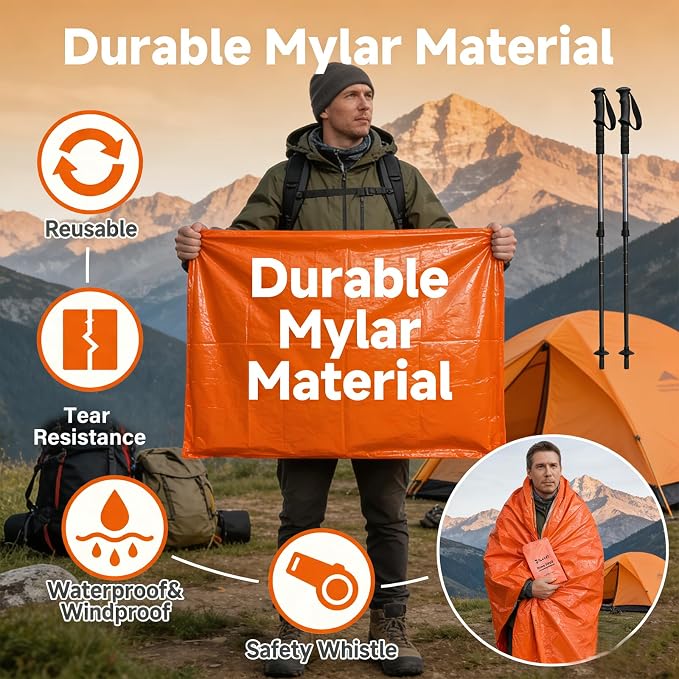 Sleeping Bag, Terrashell Blanket, Emergency Sleeping Bag, Waterproof, Compact - Image 5