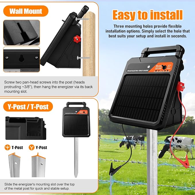 10 Mile Solar Electric Fence Charger, 0.16J Output - Image 6